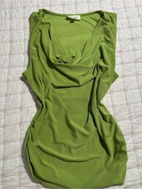 Meraki Olive Green Cowl Neck Top